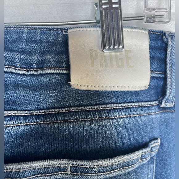 PAIGE Sloane Crop Women's Stretch Blue Denim Low Rise Jeans Size 30 L 34 - Picture 11 of 14